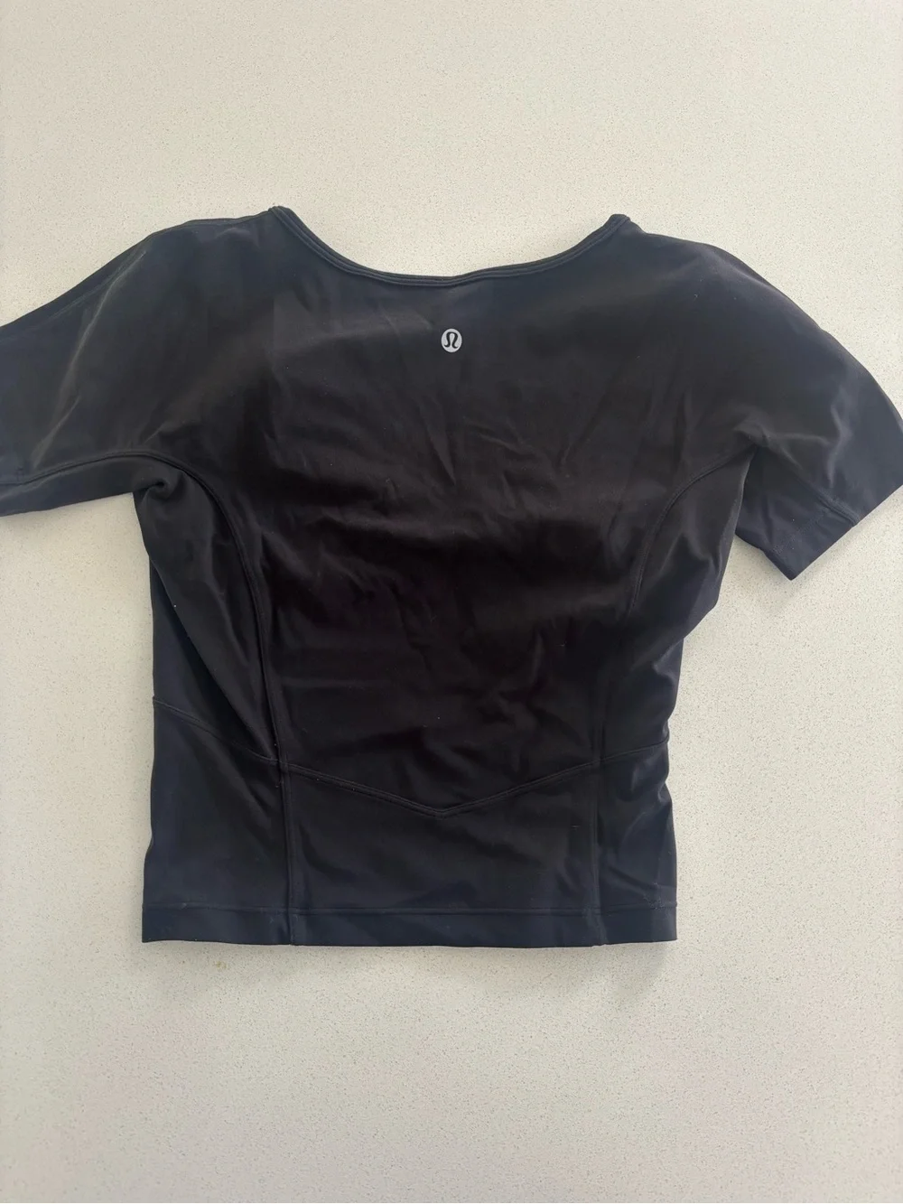 lululemon athletica Black Scoop-Neck Short Sleeve Tank